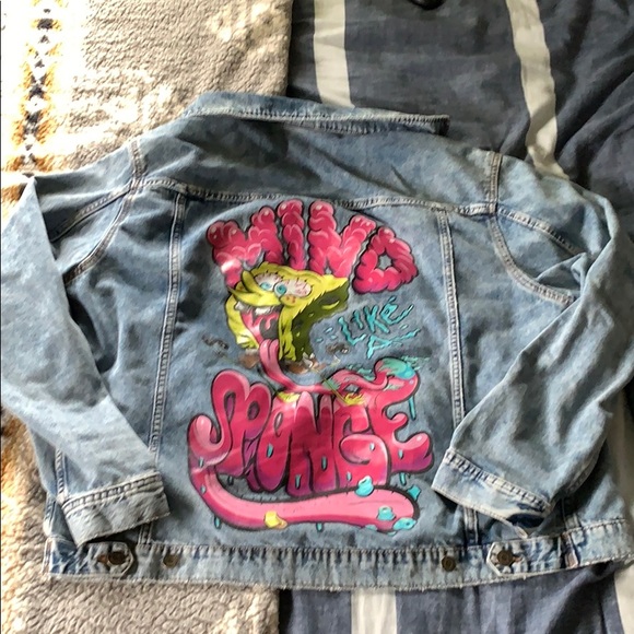 h&m spongebob jean jacket